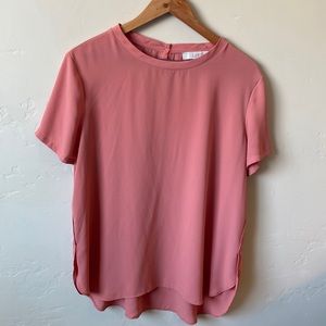 LOFT dusty pink short sleeve blouse